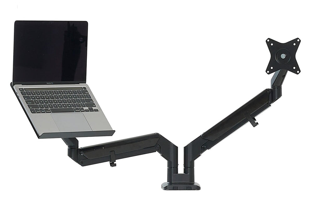 Uplifting Yogiflex Dual Monitor Arm-black white laptop tray 