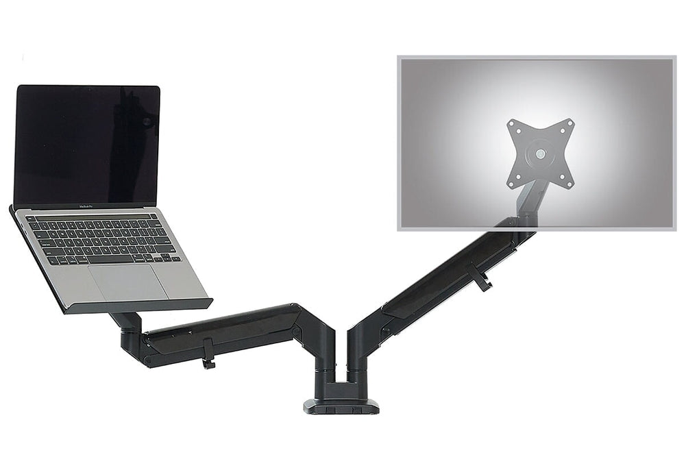 Uplifting Yogiflex Dual Monitor Arm-black white laptop tray 