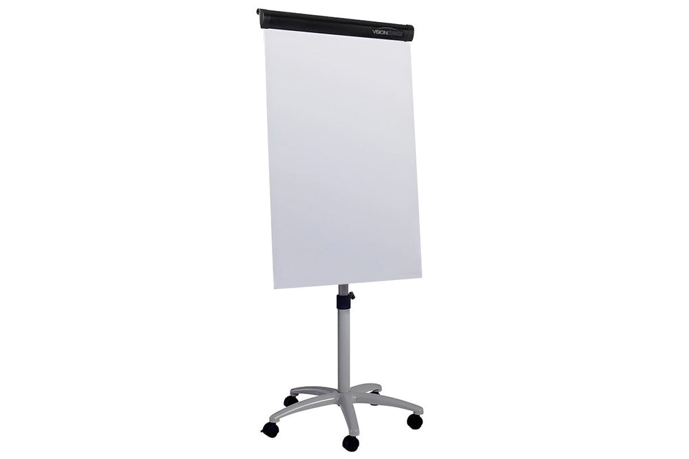 Vision Mobile Magnetic Flipchart / Whiteboard Lockable Wheels White-white  