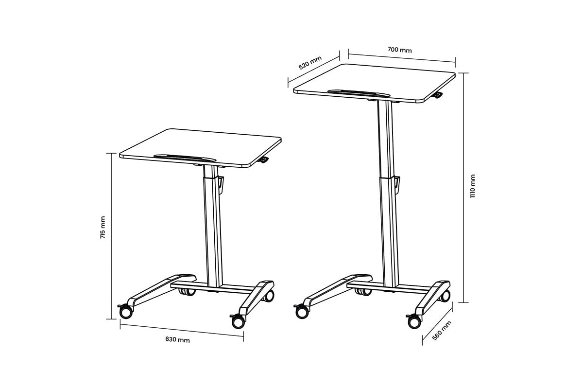 Vision Sit-Stand Mobile Desk-White  
