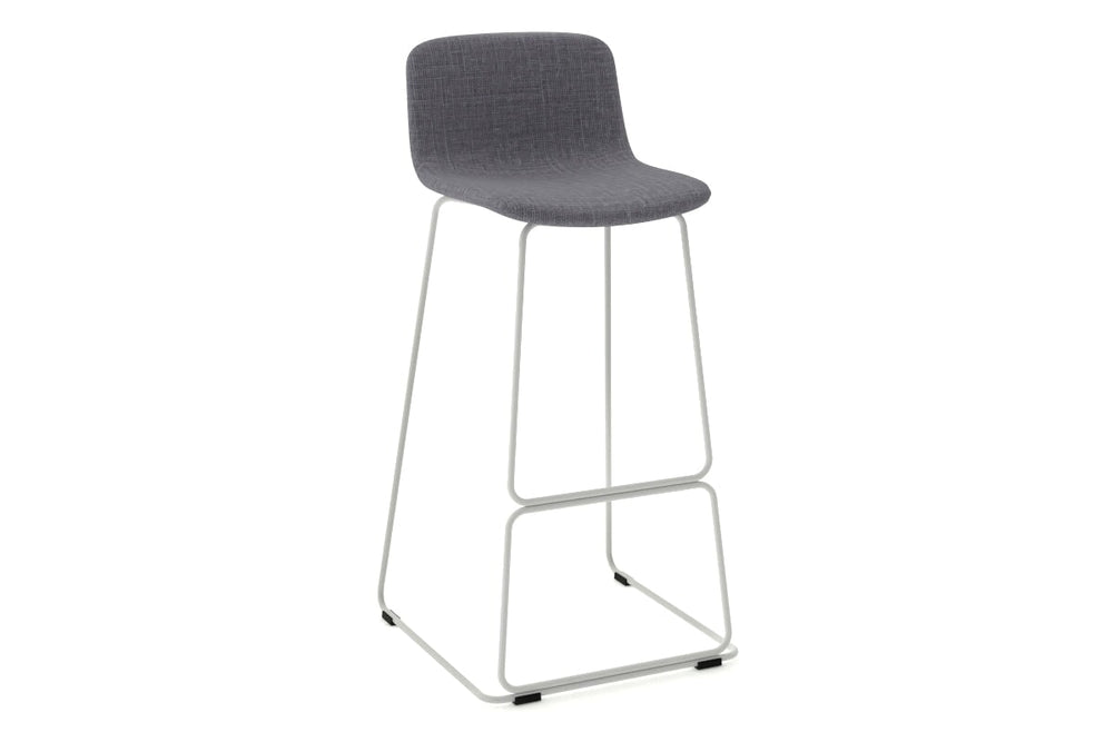 Wave Fabric Bar and Counter Stool Sled Base - 760mm Seat Height-white leg grey 