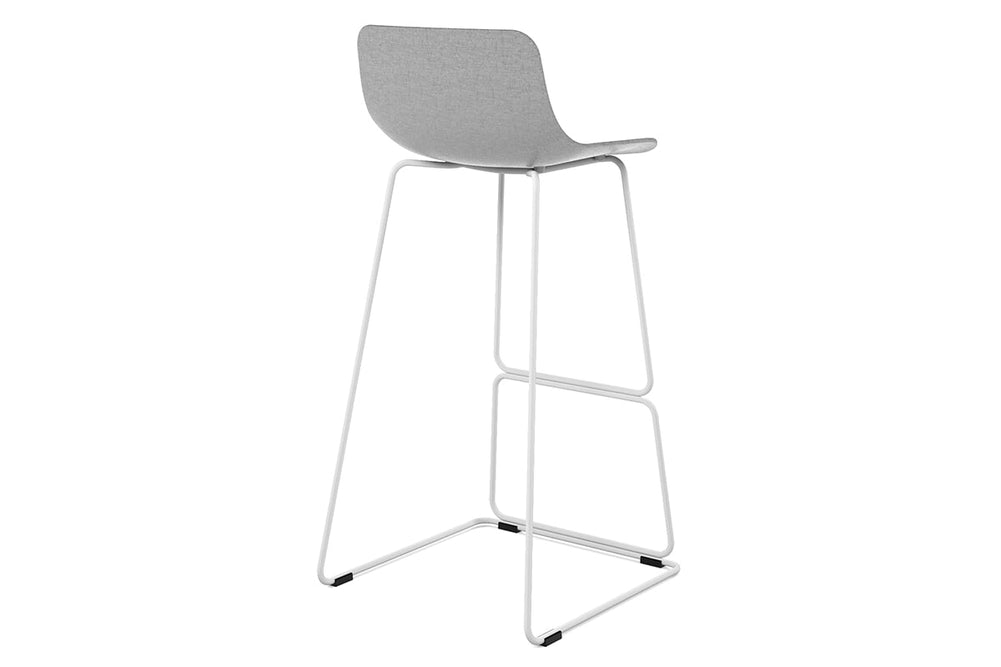 Wave Fabric Bar and Counter Stool Sled Base - 760mm Seat Height-black leg dark grey 