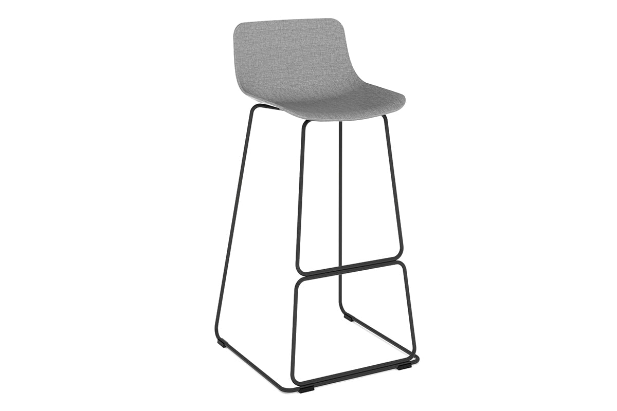 Wave Fabric Bar and Counter Stool Sled Base - 760mm Seat Height Jasonl black leg light grey 