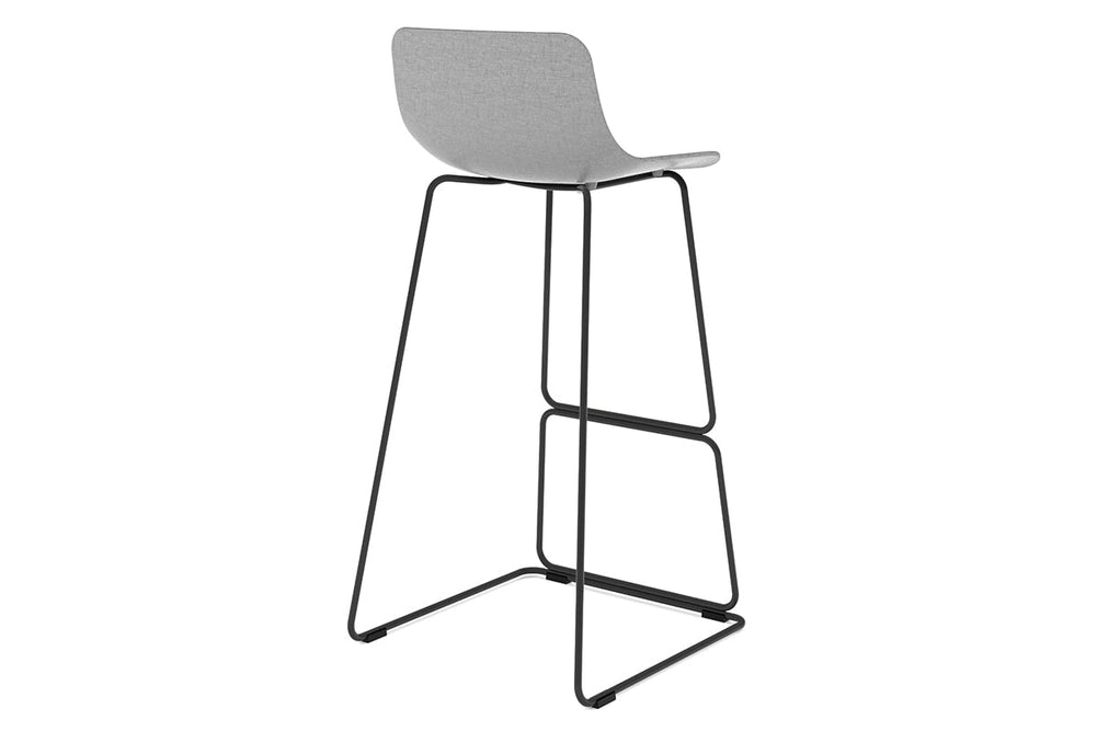 Wave Fabric Bar and Counter Stool Sled Base - 760mm Seat Height-black leg dark grey 