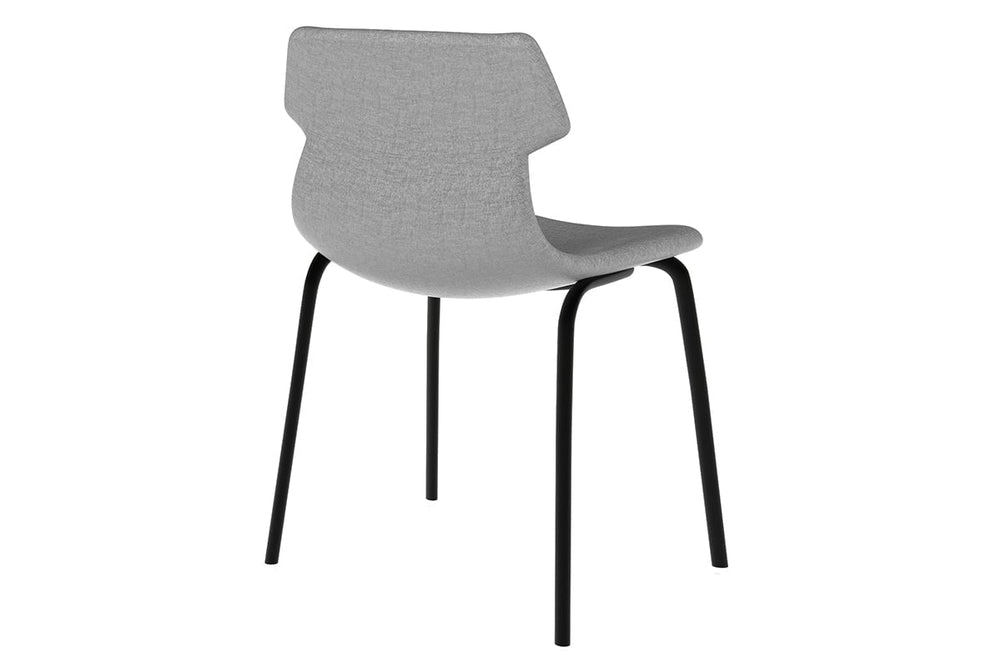 Wave Fabric Visitor Chair -  4 Leg Base-chrome dark grey 