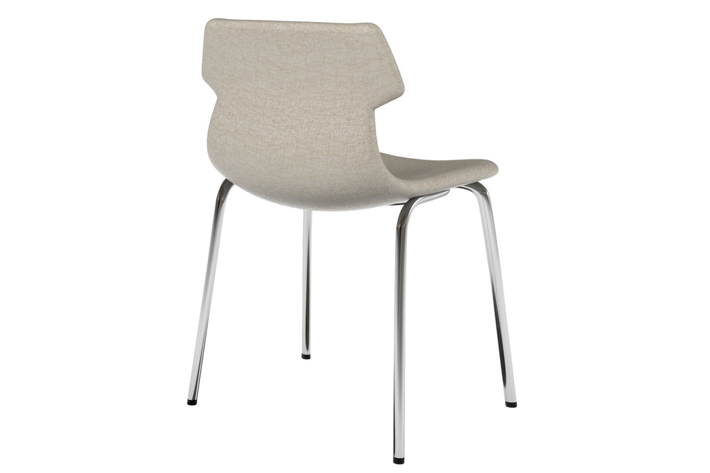 Wave Fabric Visitor Chair -  4 Leg Base-chrome dark grey 