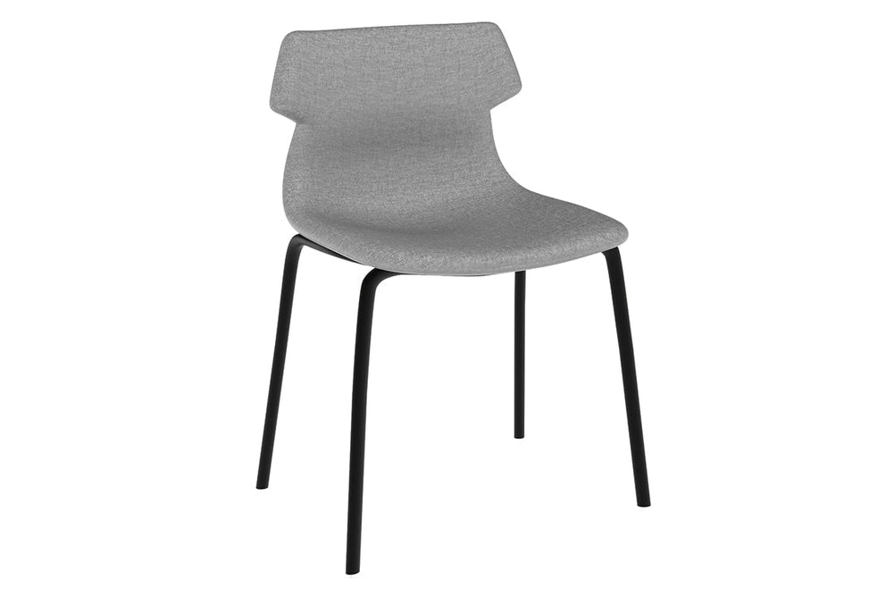 Wave Fabric Visitor Chair -  4 Leg Base-black light grey 