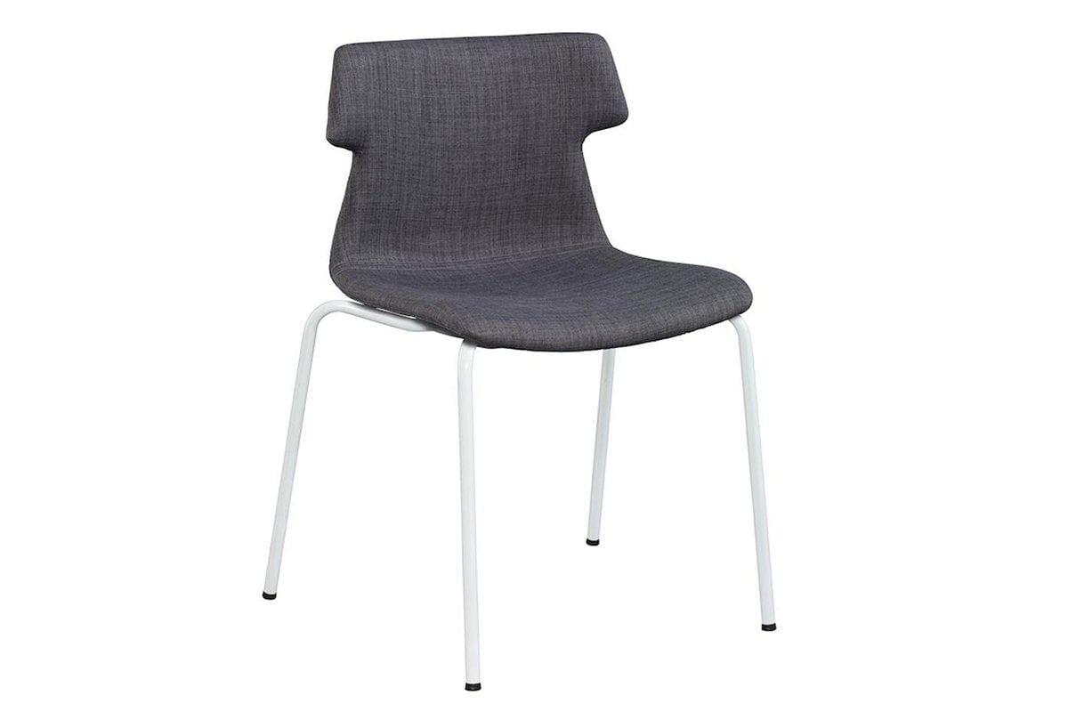 Wave Fabric Visitor Chair - 4 Leg Base Jasonl white grey 