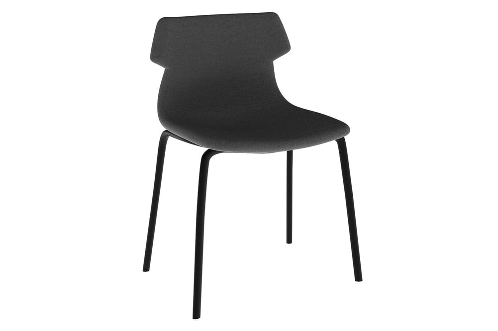 Wave Fabric Visitor Chair -  4 Leg Base-black dark grey 