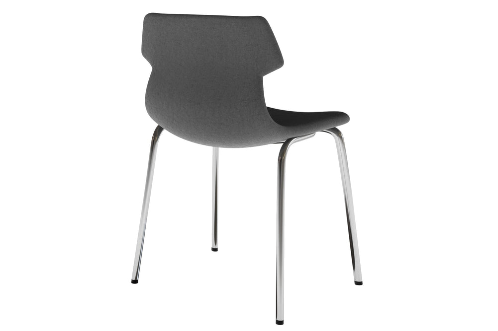 Wave Fabric Visitor Chair -  4 Leg Base-chrome dark grey 