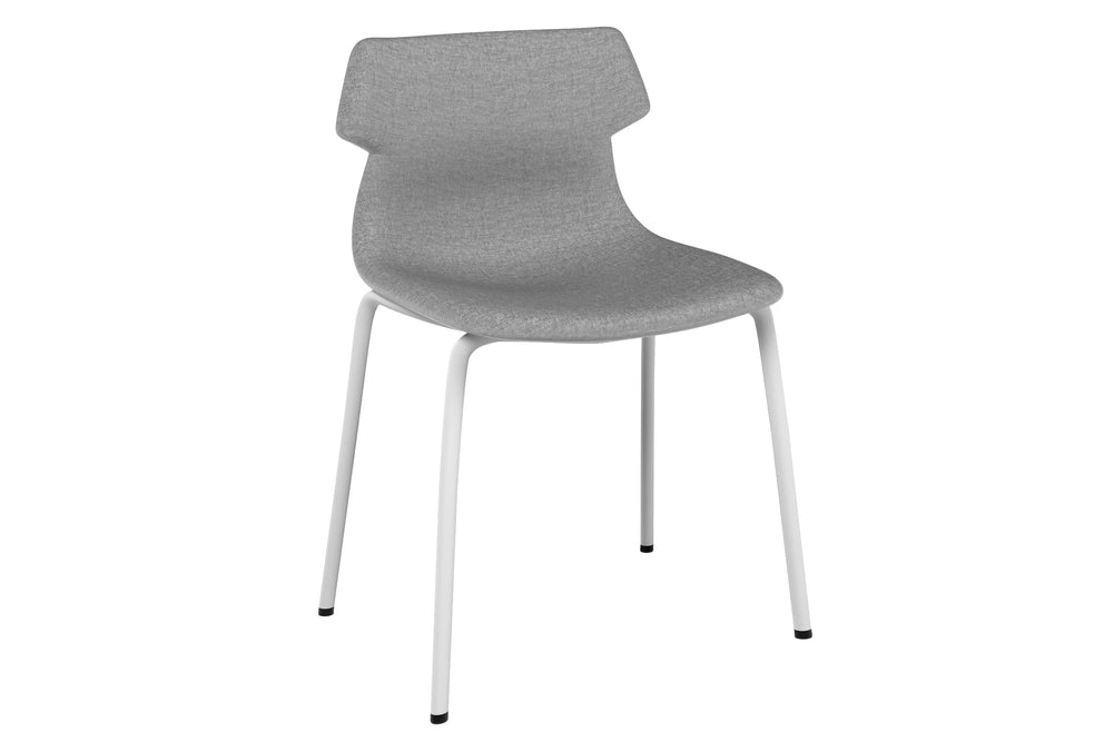 Wave Fabric Visitor Chair -  4 Leg Base-white light grey 