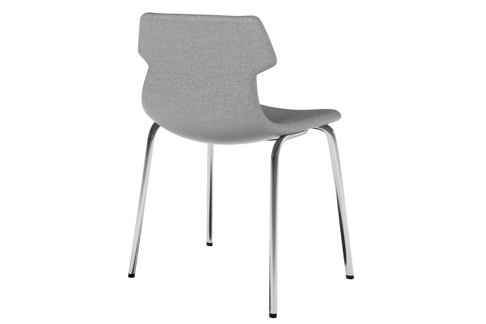 Wave Fabric Visitor Chair -  4 Leg Base-chrome dark grey 