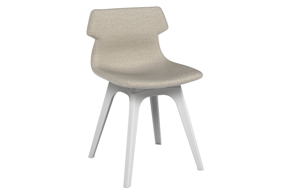 Wave Fabric Visitor Chair - Dart Base-white cream 