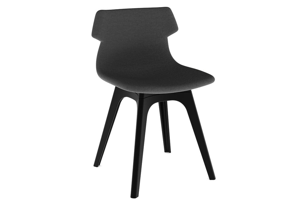 Wave Fabric Visitor Chair - Dart Base-black dark grey 