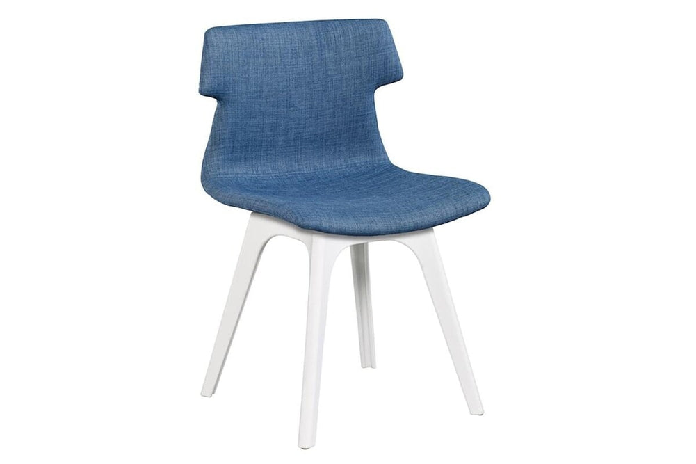 Wave Fabric Visitor Chair - Dart Base-white blue 