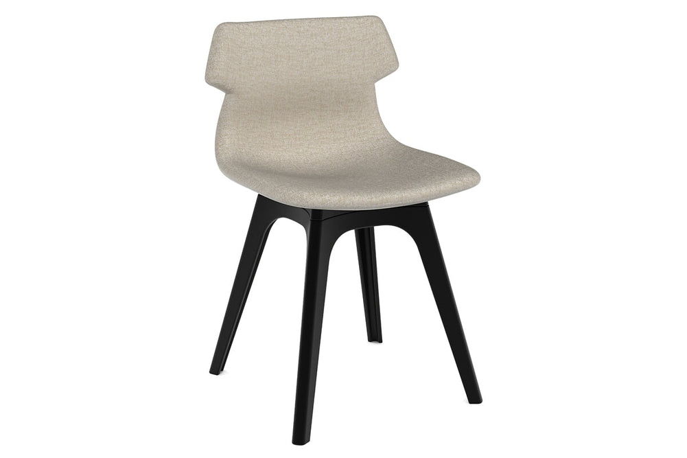 Wave Fabric Visitor Chair - Dart Base-black cream 