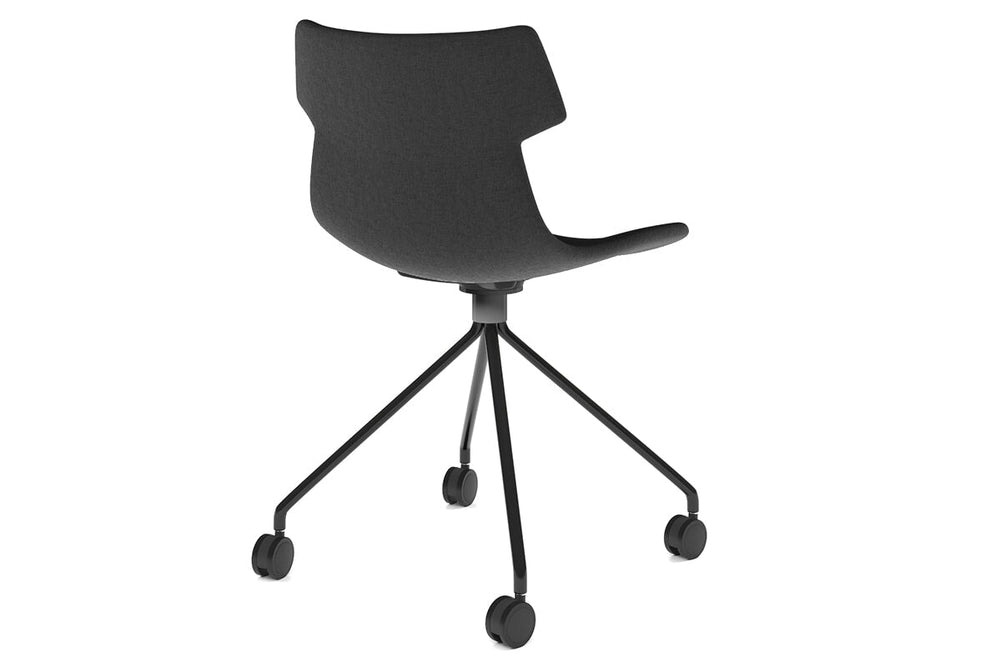 Wave Fabric Visitor Chair - Mobile Base-white dark grey 