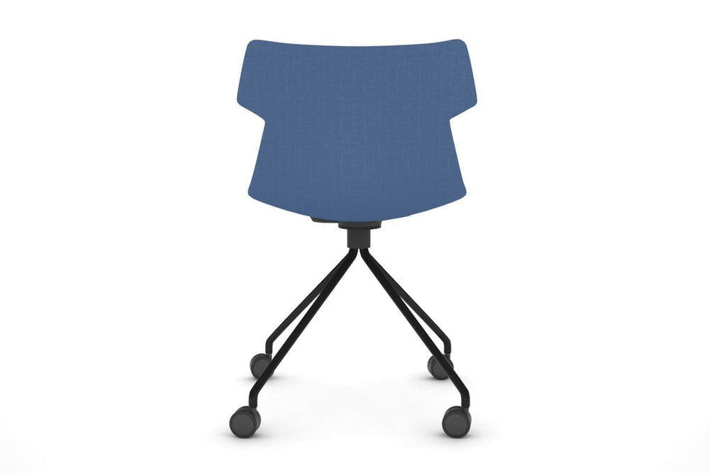 Wave Fabric Visitor Chair - Mobile Base-white dark grey 