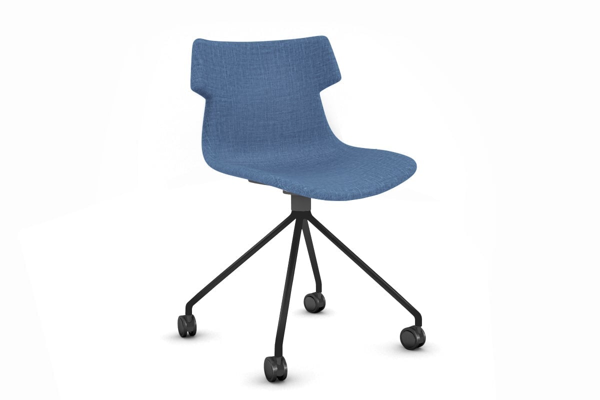 Wave Fabric Visitor Chair - Mobile Base Jasonl black blue 