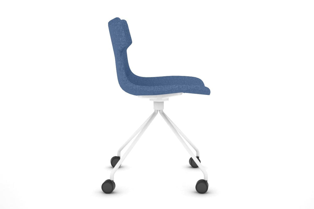 Wave Fabric Visitor Chair - Mobile Base-white dark grey 