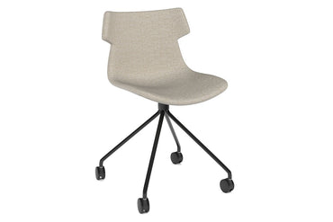 Wave Fabric Visitor Chair - Mobile Base Jasonl black cream 
