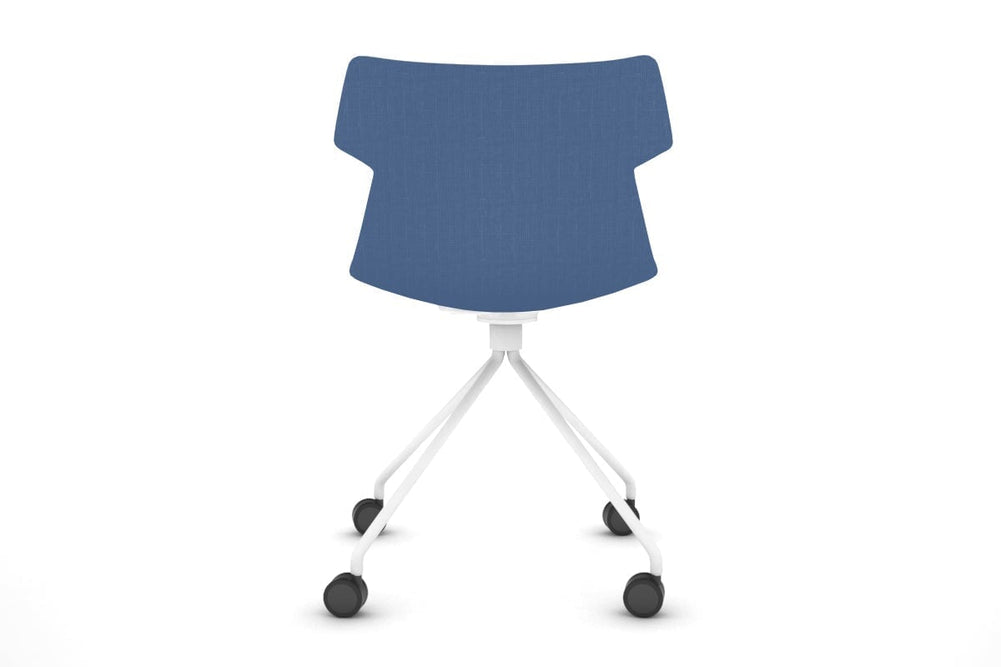 Wave Fabric Visitor Chair - Mobile Base-white dark grey 