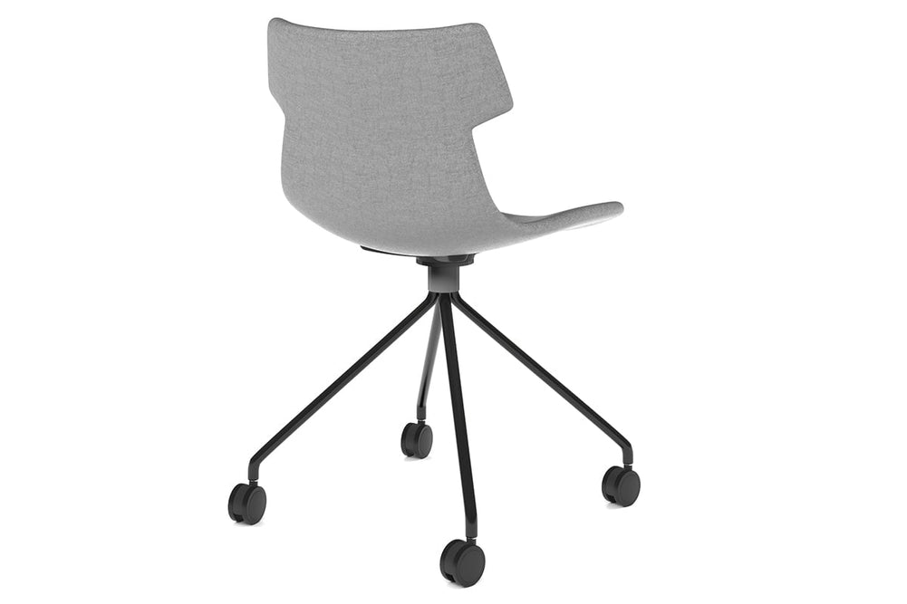 Wave Fabric Visitor Chair - Mobile Base-white dark grey 