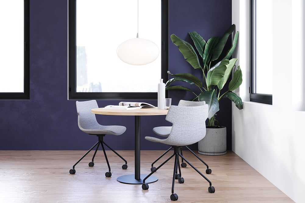 Wave Fabric Visitor Chair - Mobile Base-white dark grey 