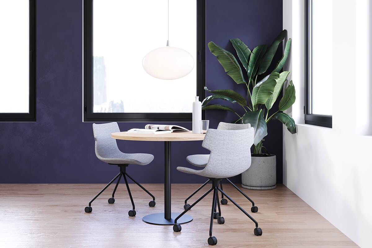 Wave Fabric Visitor Chair - Mobile Base Jasonl 