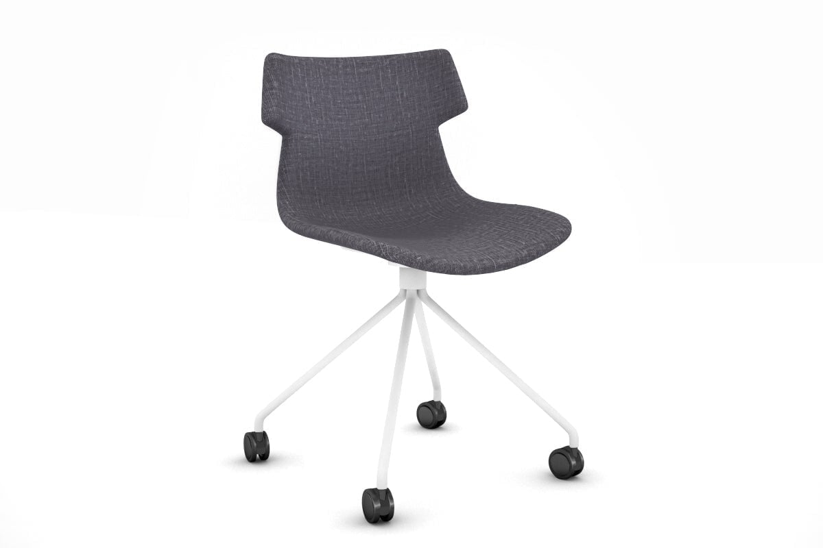 Wave Fabric Visitor Chair - Mobile Base Jasonl white grey 