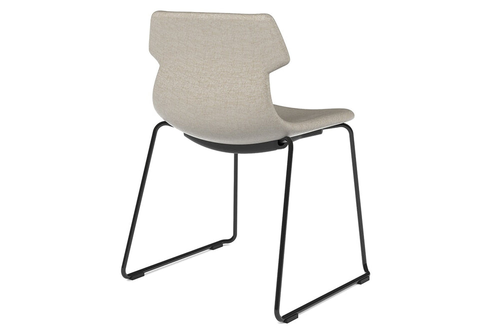 Wave Fabric Visitor Chair - Sled Base-white dark grey 