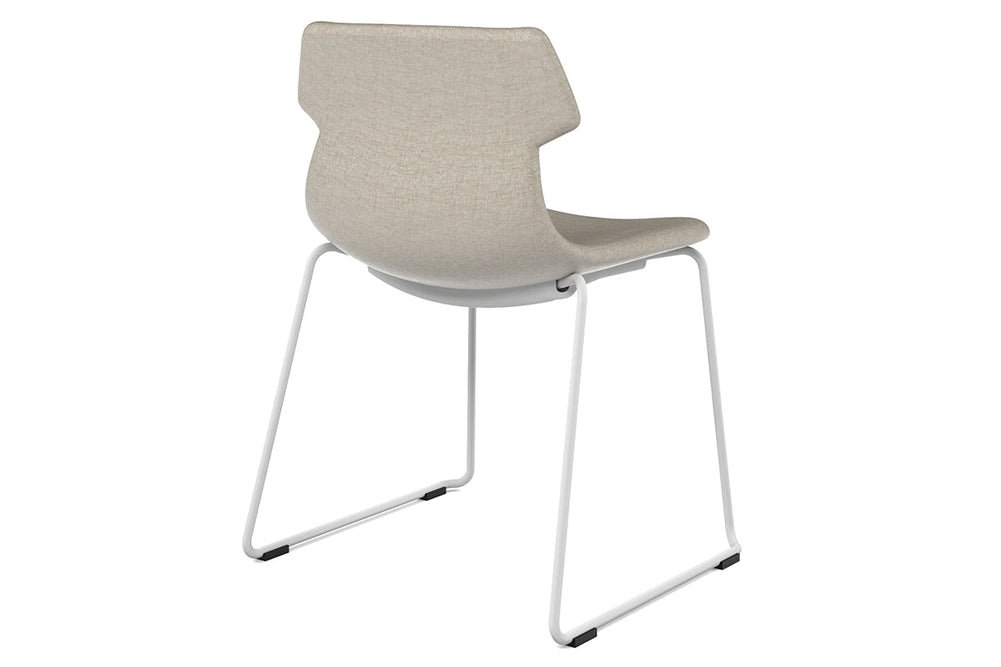 Wave Fabric Visitor Chair - Sled Base-white dark grey 