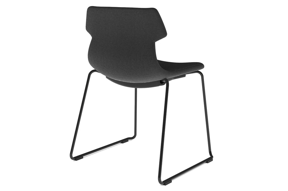 Wave Fabric Visitor Chair - Sled Base-white dark grey 