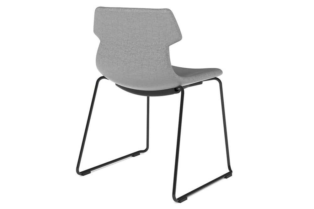 Wave Fabric Visitor Chair - Sled Base-white dark grey 