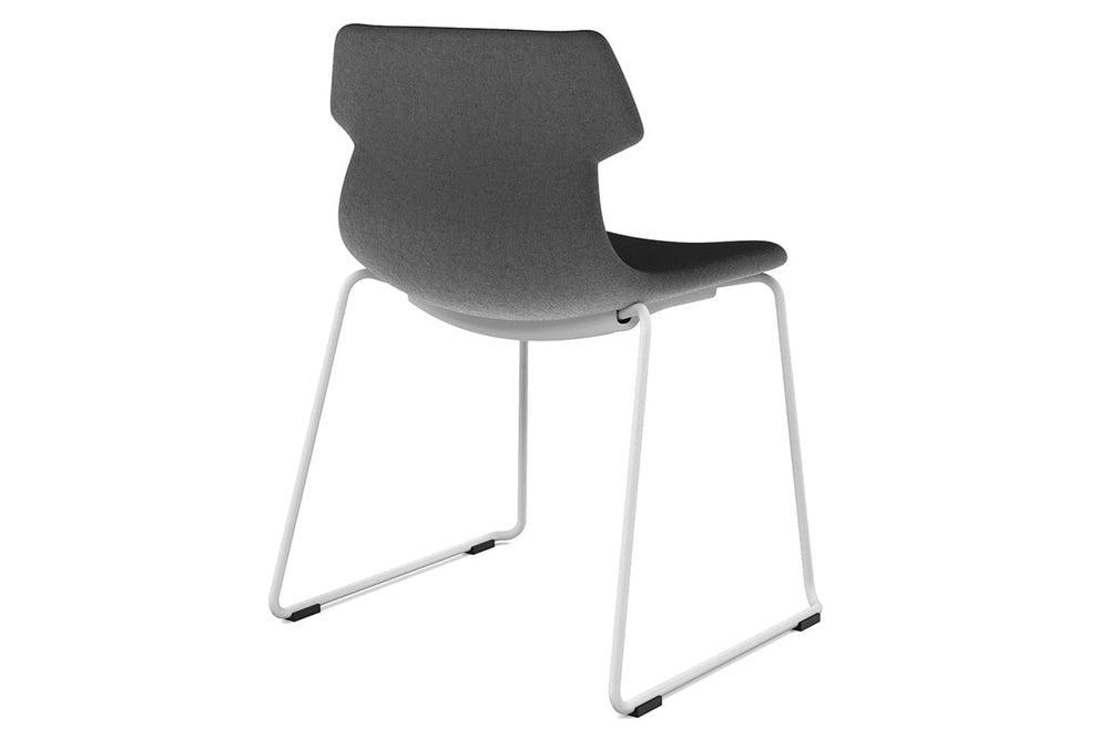 Wave Fabric Visitor Chair - Sled Base-white dark grey 