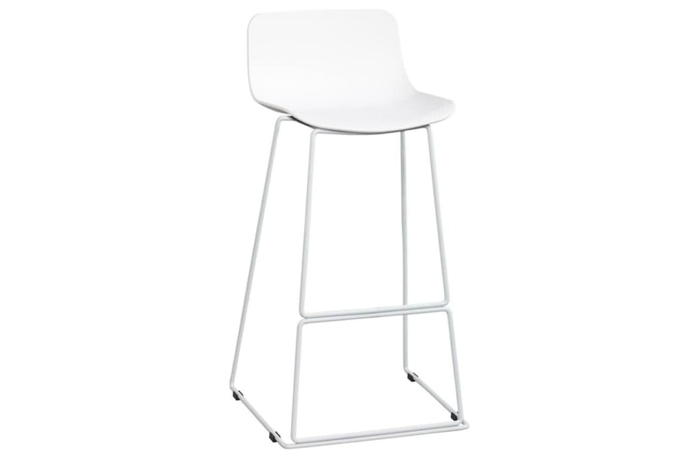 Wave Plastic Bar and Counter Stool Sled Base - 760mm Seat Height-white leg white 