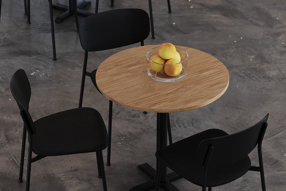 Wilma 4 Leg Chair - Synthetic Leather Seat and Black Back-black  