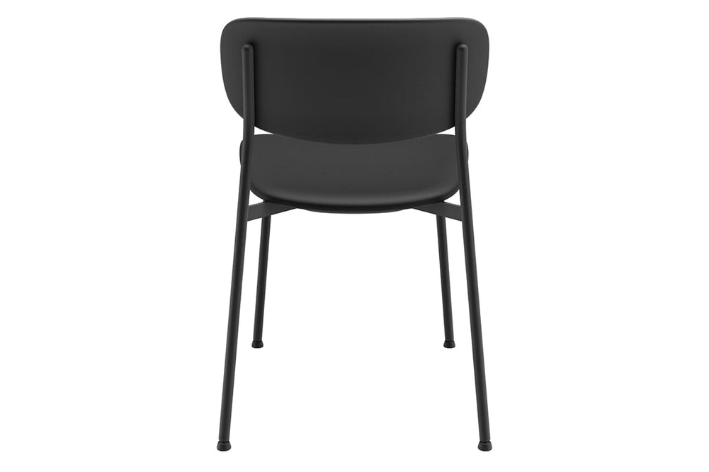 Wilma 4 Leg Chair - Synthetic Leather Seat and Black Back-black  