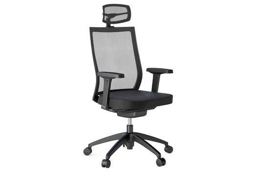 You Beauty Managerial Mesh Chair with Seat Slider - Black [Headrest] Jasonl no arms 