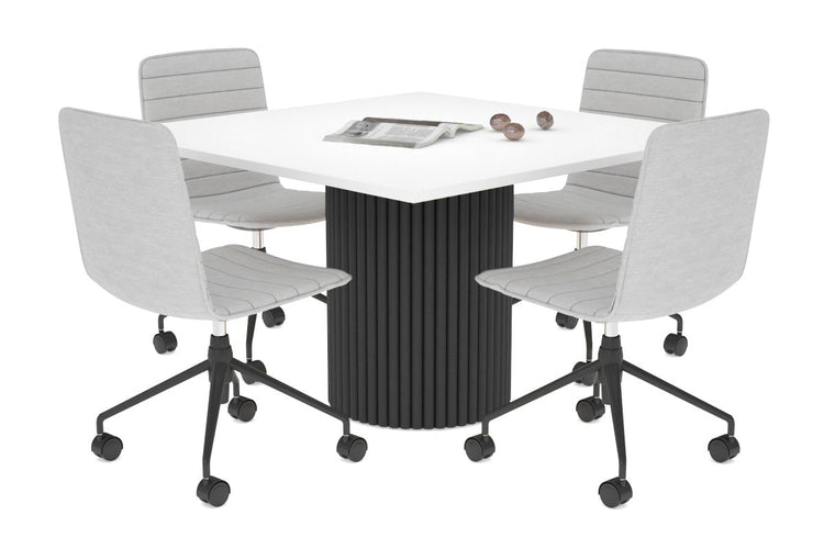 Baobab Circular Wood Base Boardroom Rectangle Table [1200L x 1200W] Jasonl black leg white 