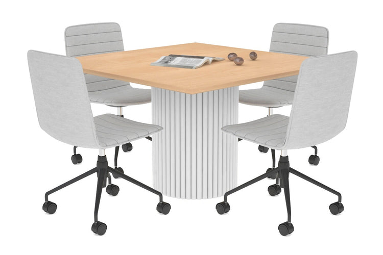 Baobab Circular Wood Base Boardroom Rectangle Table [1200L x 1200W] Jasonl white leg maple 
