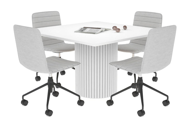 Baobab Circular Wood Base Boardroom Rectangle Table [1200L x 1200W] Jasonl white leg white 