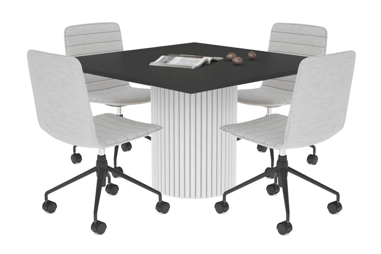 Baobab Circular Wood Base Boardroom Rectangle Table [1200L x 1200W] Jasonl white leg black 