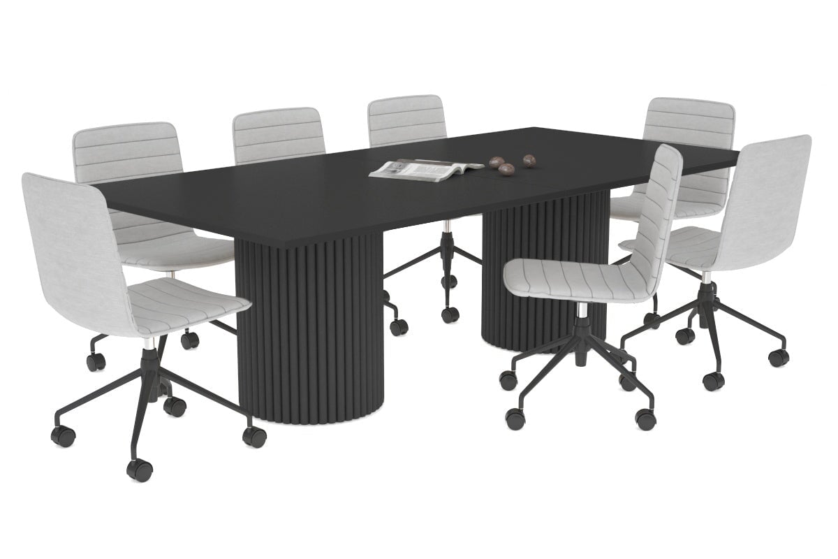 Baobab Circular Wood Base Boardroom Rectangle Table [2400L x 1200W] Jasonl black leg black 