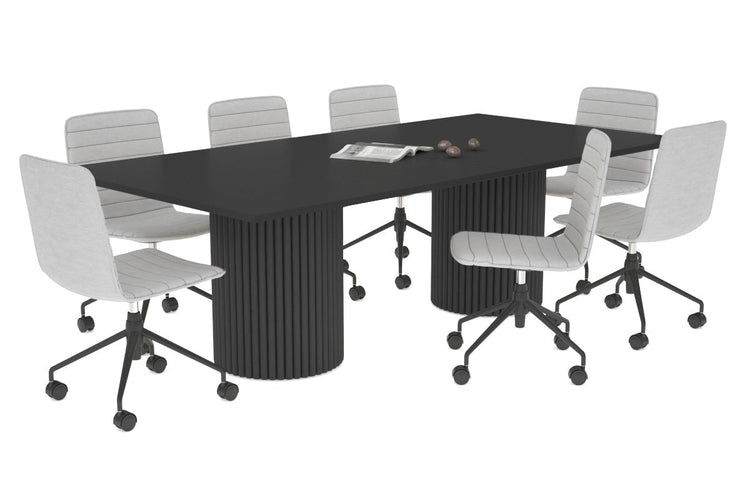 Baobab Circular Wood Base Boardroom Rectangle Table [2400L x 1200W] Jasonl black leg black 