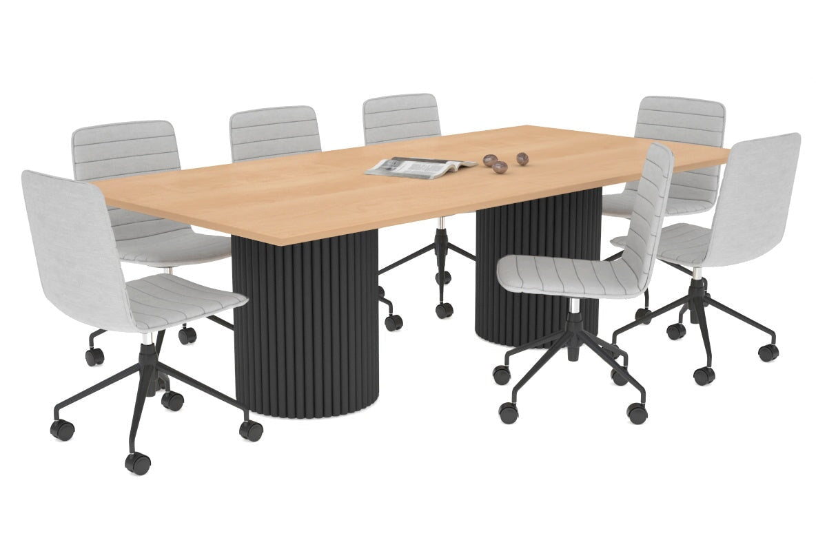 Baobab Circular Wood Base Boardroom Rectangle Table [2400L x 1200W] Jasonl black leg maple 