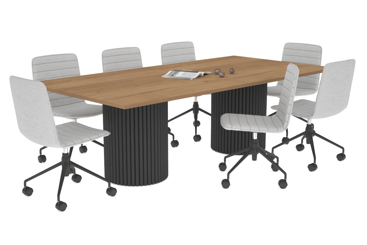 Baobab Circular Wood Base Boardroom Rectangle Table [2400L x 1200W] Jasonl black leg salvage oak 