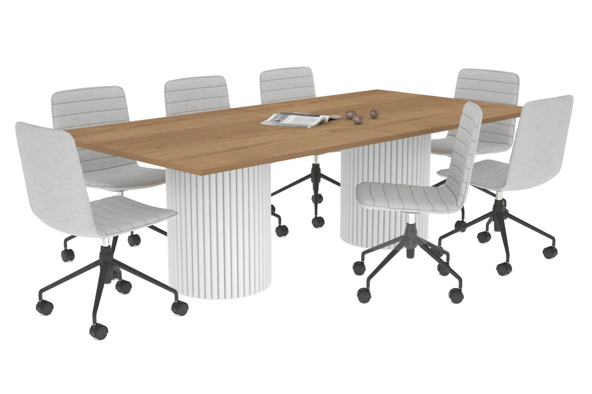 Baobab Circular Wood Base Boardroom Rectangle Table [2400L x 1200W] Jasonl white leg salvage oak 