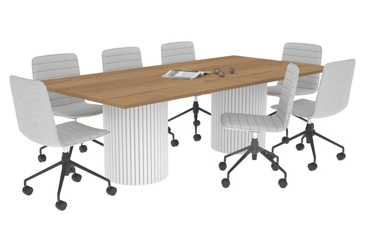 Baobab Circular Wood Base Boardroom Rectangle Table [2400L x 1200W] Jasonl white leg salvage oak 