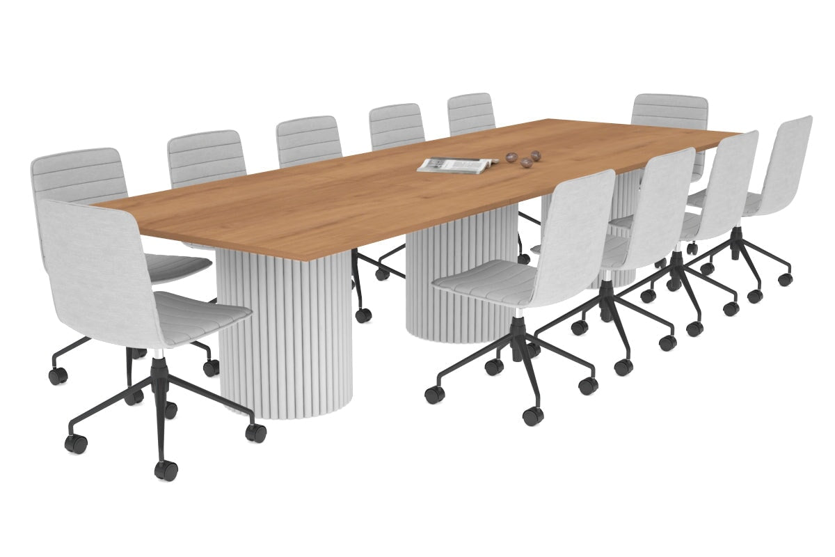 Baobab Circular Wood Base Boardroom Rectangle Table [3600L x 1200W] Jasonl white leg salvage oak 